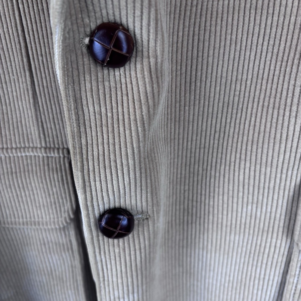 Vintage Christian Dior Corduroy Sport Coat Mens 42L Tan Jacket Leather Button - Picture 12 of 16